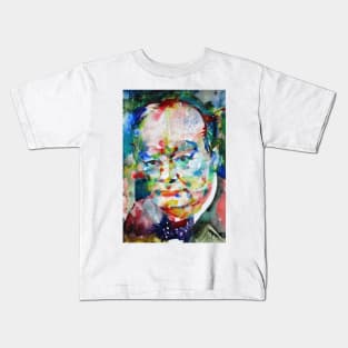 WINSTON CHURCHILL - watercolor portrait .2 Kids T-Shirt